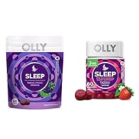 OLLY Sleep Gummies with Melatonin, L-Theanine and Botanicals, BlackBerry and Strawberry Flavors, 60 Count