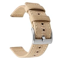 Canvas Quick Release Watch Band Straps - Choose Color & Width - 18mm, 20mm, 22mm