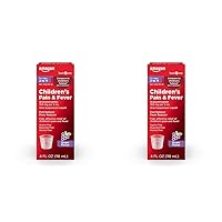 Amazon Basic Care Children's Acetaminophen 160 mg per 5 mL Oral Suspension, Grape Flavor, Pain Reliever and Fever Reducer for Headache, Sore Throat and Toothache, 4 fl oz (Pack of 2)