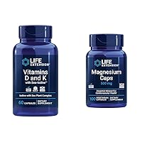 Vitamins D and K with Sea-Iodine, Vitamin D3 & Magnesium Caps, 500 mg, Magnesium Oxide, Citrate, Succinate, Heart Health, Healthy Bones, Metabolism Support, 100 Vegetarian Capsules