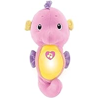 Fisher-Price Musical Baby Toy, Soothe & Glow Seahorse, Plush Sound Machine with Lights & Volume Control for Newborns, Pink