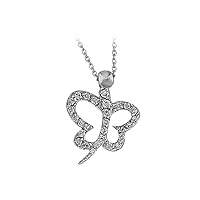 Dimaond Butterfly Necklace in 14K Gold