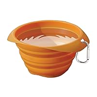 Kurgo Collapsible & Portable Travel Dog Bowl for Food & Water | Portable Water for Dogs | Food Grade Silicone Collapsible Dog Bowl | Pet Travel Accessories | BPA Free | Holdsup to 24 oz (Orange)