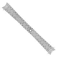 Ewatchparts JUBILEE WATCH BAND BRACELET SOLID LINK COMPATIBLE WITH ROLEX WATCH WITH HIDDEN CLASP 20MM