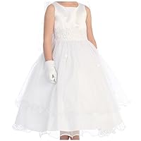 BNY Corner Holy Communion Wedding Flower Girl Dress Elegant White & Ivory Dresses