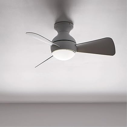 Kichler 330150MWH 34 Inch Sola Ceiling Fan LED, 3 Speed Wall Control Full Function, Matte White Finish with Matte White Blades