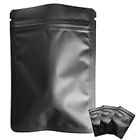 100 Pack Matte Black Mylar Flat Bags - 6.3x9.4 Inches Resealable Smell Proof Foil Zipper Food Pouches - Sealable Flat Packaging Sample Pouch Bag