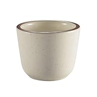 CAC China AZ-45 Arizona 2-7/8-Inch Brown Rim Brown Speckled American White Stoneware Chinese Tea Cup, 4.5-Ounce, Box of 36