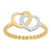 10k Two tone Gold Womens Intertwined Love Heart Ring Measures 9.6mm Long Jewelry for Women