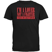 Valentines Day Lover Not A Fighter Black Adult T-Shirt - X-Large