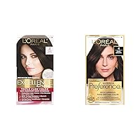 L'Oreal Paris Hair Color Bundle with Excellence Creme 4 Dark Brown and Superior Preference 4 Dark Brown Permanent Hair Dyes, Pack of 2