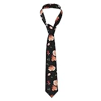 Flowers Print Necktie for Men Novelty Design Fashion Funny Neck Tie Cosplay 3.15