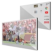 Soulaca 27 inches Smart Mirror TV for Bathroom IP66 Waterproof Android System with Integrated HDTV(ATSC) Tuner and Built-in Wi-Fi&Bluetooth FBA
