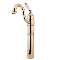 Kingston Brass KB1422PL Heritage Vessel Sink Faucet with Optional Cover Plate, 6-1/8-Inch, Polished Brass