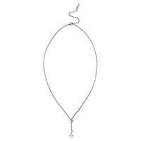 Kleinfeld Womens Bridal Crystal Stone Delicate Y Necklace, Crystal/Rhodium 3, One Size