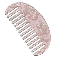 Wide Tooth Hair Comb Marble Leopard Acetate Teeth Comb for Women Girls Anti-Static Detangling Hairbrush