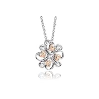 0.20 CT Round Cut Created Diamond 14K Two Tone Gold Over Pendant Necklace