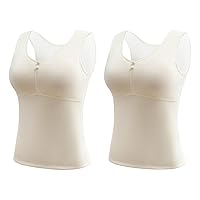 Camisole Tops for Women 2 Pairs Thermal Underwear Tank Tops Lined Base Layer Cold Weather Winter Thermal Shirts