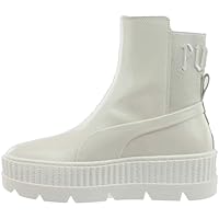 PUMA Womens Chelsea Combat Casual Boots Ankle - White - Size 5.5 B