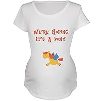 We're Hoping It's a Pony White Maternity Soft T-Shirt