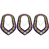 3 LOT Cryptic Mason Royal & Select Master Chain Masonic Collar PURPLE Backing