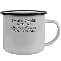 Twinkle Twinkle Little Star Grandpa Wonders What You Are - Stainless Steel 12oz Camping Mug, Black