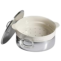 Oprah's Favorite Things - 6-QT Triply Stainless Steel Everyday Pan w/Non-Stick Non-Toxic Ceramic Interior and Ceramic Steamer Insert