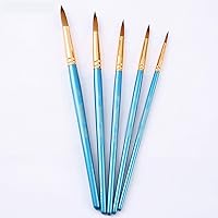 CHCDP Wooden Handle Drawing Painting Paint Brush Set Pearl Multifunction Art Supplies Nylon Hair Watercolor Gouache 5 Pcs (Color : D)