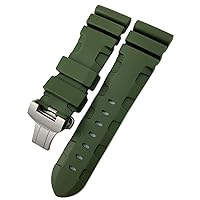 Rubber Watchband 22mm 24mm 26mm Silicone Watch Strap Fit For Panerai Submersible Luminor PAM Green Blue Waterproof Bracelet