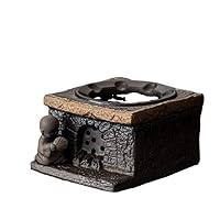 Ceramic Clay Teapot Warmer with Candle Holder Stand Vintage Japenese Chinese Style Tea Heater Tea Stove Warmer (color2)