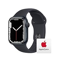Apple Watch Series 7 GPS, 41mm Midnight Aluminum Case with Midnight Sport Band - Regular with AppleCare+
