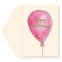 Graphique Watercolor Balloon Birthday Card | Blank Inside | Family and Friends | Embellished with Gold Foil Accents | Color-Coordinated Envelope | 5