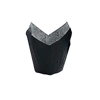 PACKNWOOD 210CPST8N - Tulip Black Silicone Baking Cup - Paper Tulip Cups - Muffin Wrappers, Perfect for Brioche, Cupcakes, and More - (8oz Capacity) (D:2inches) (6.9 x 6.9in H:3.6in) (Case of 1200)