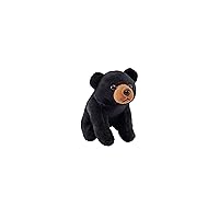 Pocketkins Eco Black Bear, Stuffed Animal, 5 Inches, Plush Toy, Made from Recycled Materials, Eco Friendly