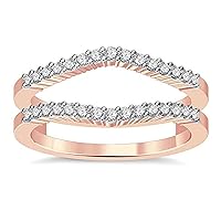 0.50Ct Round Cut Cubic Zirconia Enhancer Engagement Wedding Ring 14K Rose Gold Over 925 Sterling Silver Guard Wrap Jacket
