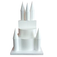 (L 50cm Height Castle Foam Shape Set, Cake Dummy Polystyrene Foam Dummy Cake, Fake Foam Wedding Cake, for Wedding Display Window, Decorating Competition