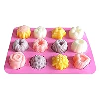12-Flower Silicone Cake Chocolate Craft Candy Baking Mold