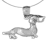 Silver Dog Necklace | Rhodium-plated 925 Silver Dog Pendant with 18