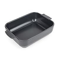 Peugeot - Appolia Rectangular Oven Dish - Ceramic Baker with Handles - Slate, 8 x 6 x 2 inches