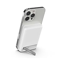 Belkin BoostCharge Wireless Power Bank 5K w/MagSafe Compatible 7.5W Charging, Built-in Pop-up Kickstand - Compatible w/iPhone 15, 15 Plus, 15 Pro, 15 Pro Max, iPhone 14, AirPods, and More - White