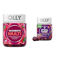 OLLY Women's Multivitamin and Immunity Sleep Gummies with Elderberry, 130 Count and 36 Count