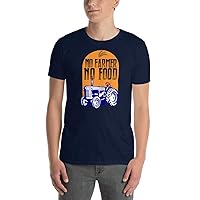 No Farmer No Food No Future Support Agriculture We Stand with Farmers Farmers Ends World Ends Tractor Blue Yellow V7 T-Shirt