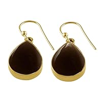 Choose Your Real Stone Earring Pear Shape Sterling Silver 18K Gold Plated Drop Pairs For Women