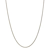14k Gold 1.2mm Sparkle Cut Spiga Chain Necklace Jewelry for Women - Length Options: 14 16 18 20 22 24 26 30