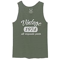 0267. Cool Funny 50th Birthday Gift Vintage Since 1974 Years Old Men's Tank Top