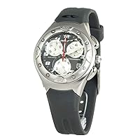 Women's Stainless Steel Quartz Watch with Rubber Strap, Grey, 18 (Model: CT7139L-02)
