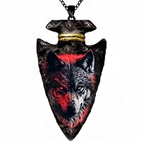 Red Wolf Arrowhead Necklace