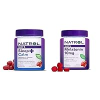 Natrol Sleep+ Calm Gummies, Drug Free Sleep Aid Supplement, Calm an Active Mind & Melatonin 10mg, Dietary Supplement for Restful Sleep
