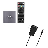 4K Media Player with Power Supply, Digital MP4 Player for 8TB HDD/USB Drive/TF Card/H.265 MP4 PPT MKV AVI Support HDMI/AV/Optical Out and USB Mouse/Keyboard-HDMI up to 7.1 Surround Sound (Grey)