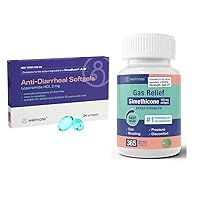 WELMATE Digestive Relief Bundle: Anti-Diarrheal Loperamide HCL 2mg (24 Count) + Extra Strength Gas Relief Simethicone 125mg (365 Softgels) | Fast-Acting Stomach & Digestive Support | Travel Essentials
